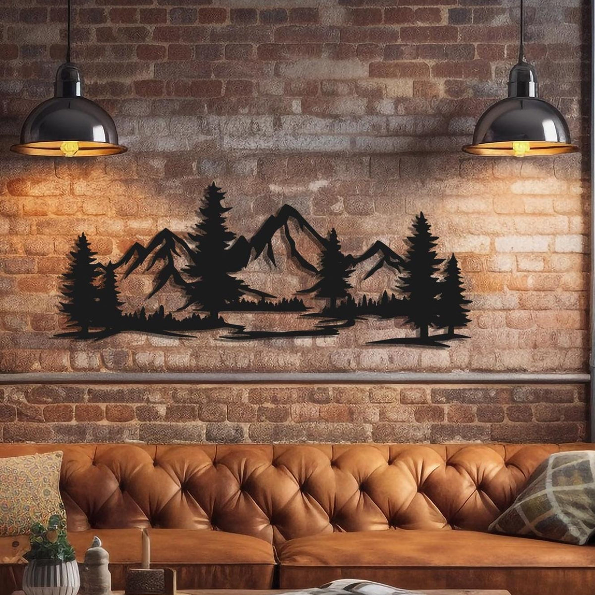 Living Room Focal Points with Metal Wall Art