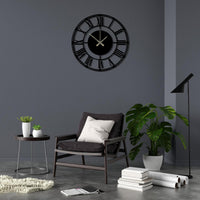 Oversized Metal Wall Clock | Large Roman Numerals