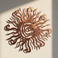 Spiral Sun Metal Wall Art - Celestial Outdoor Decor