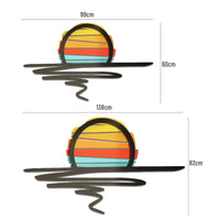 Art Mural Métal Coucher de Soleil - Design Abstrait Coloré