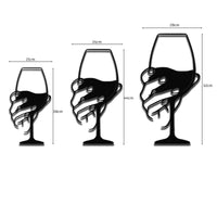 Metal Wine Glass Wall Art | Minimalist Bar & Kitchen Decor