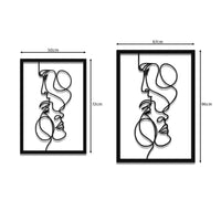 Metal Faces Wall Art | Abstract Line Art & Couple Decor