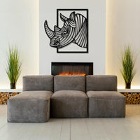 Décoration Murale Rhinocéros Métal | Art Animalier Sauvage