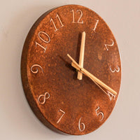 Reloj de Pared de Cobre Artesanal - Decoración Rústica y Moderna para el Hogar