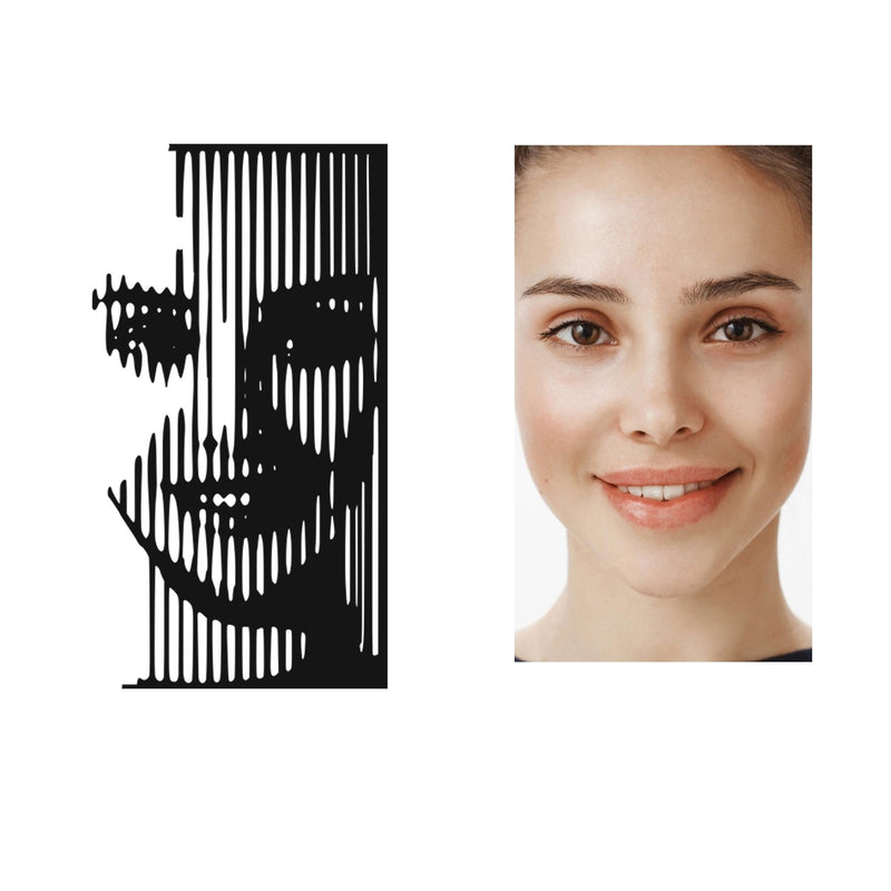 Custom Linear Metal Portrait - Personalized Photo Wall Art