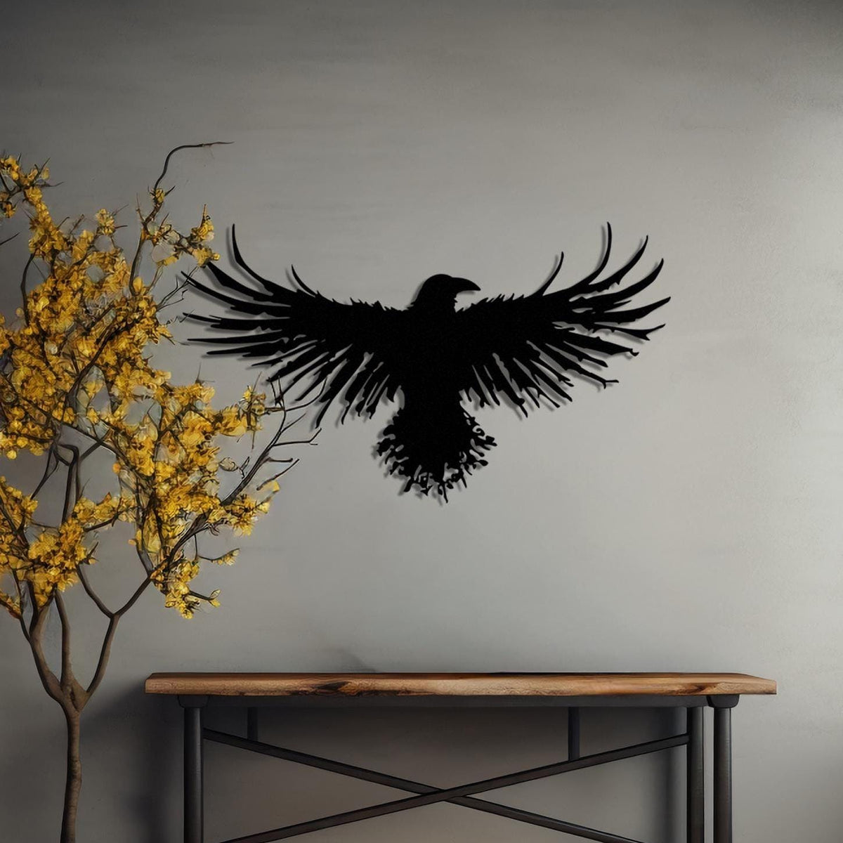 Metal Eagle Wall Art | Minimalist Flying Bird Sculpture