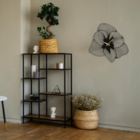 Azalea Flower Metal Wall Clock - Modern Floral Design