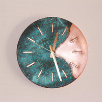 Handmade Copper Patina Wall Clock | Rustic Industrial Design