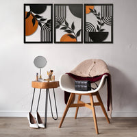 Triple Leaf Metal Wall Art Set | Modern Botanical Decor