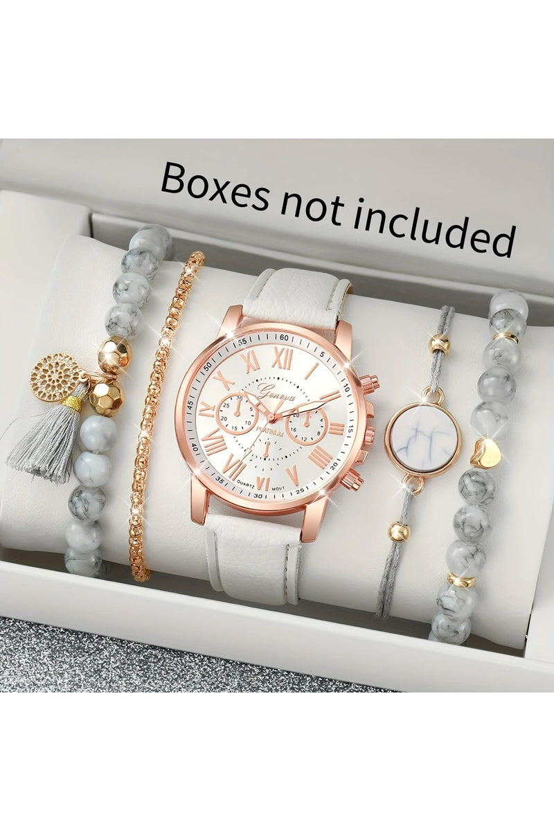 Bozhi Women's White Combination Watch Set