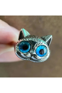 Bozhi Silver & Blue Cat Charm