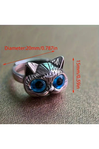 Bozhi Silver & Blue Cat Charm