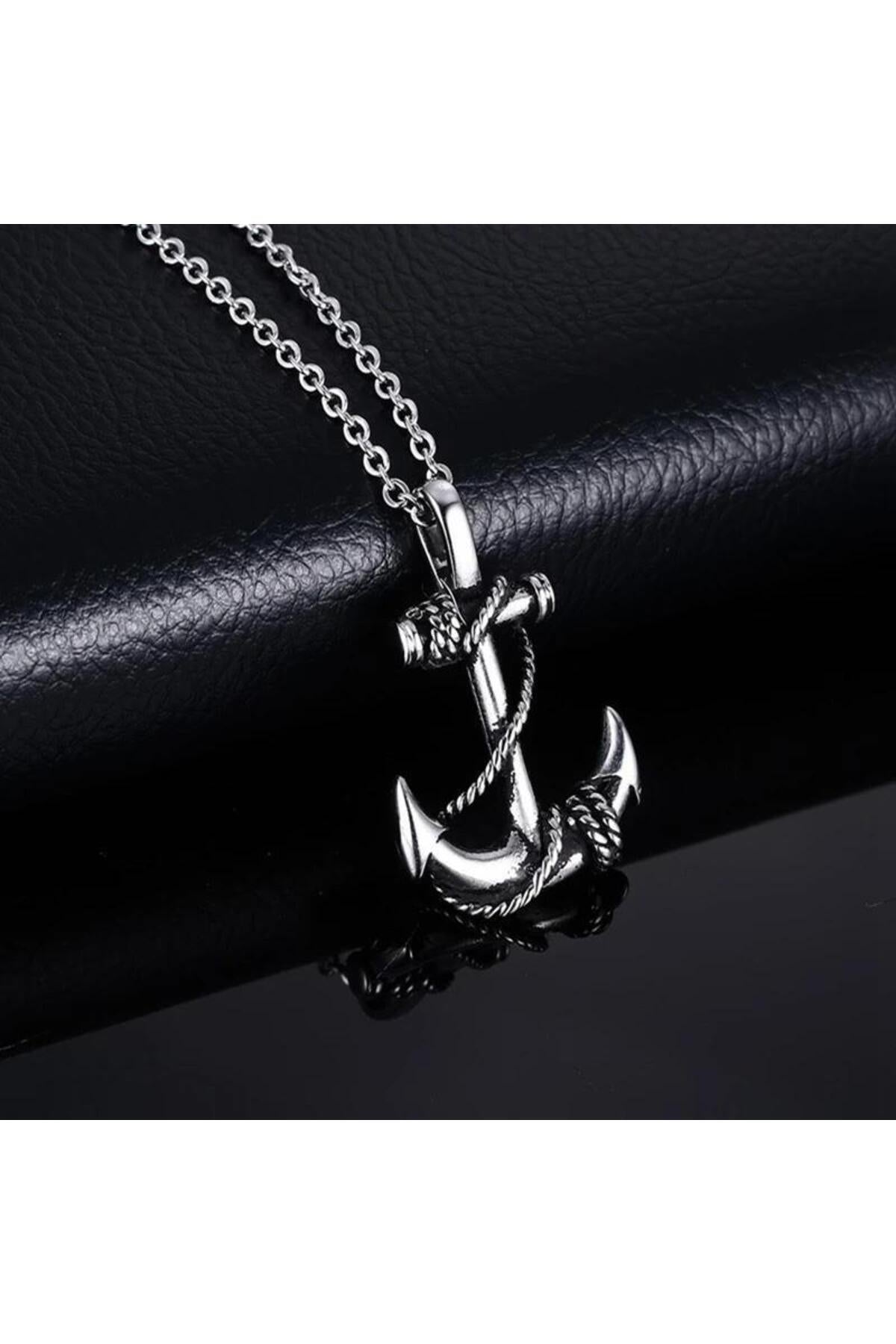 Unisex Silver Anchor Sailor Gift Necklace
