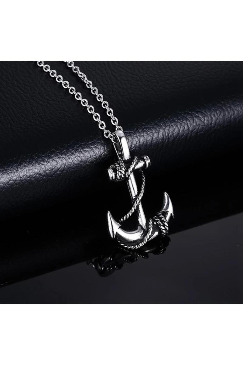 Unisex Silver Anchor Sailor Gift Necklace