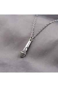 Bozhi Unisex Silver Microphone Necklace