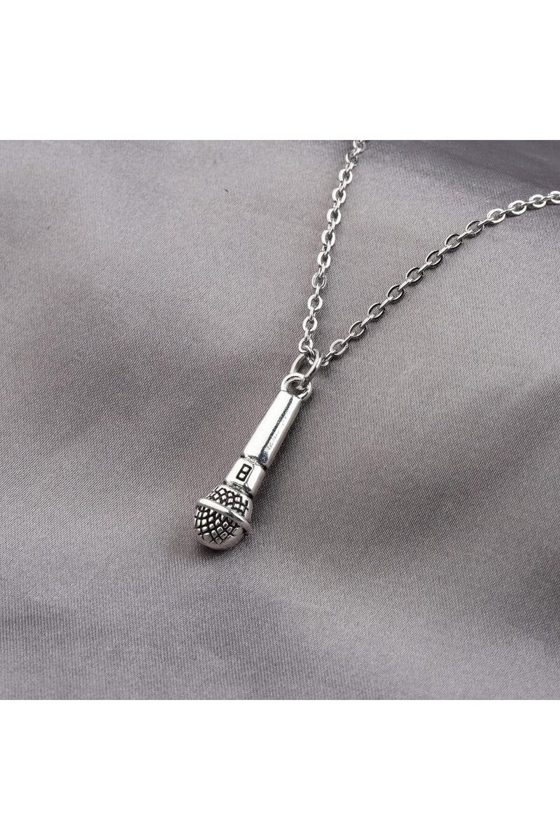 Bozhi Unisex Silver Microphone Necklace