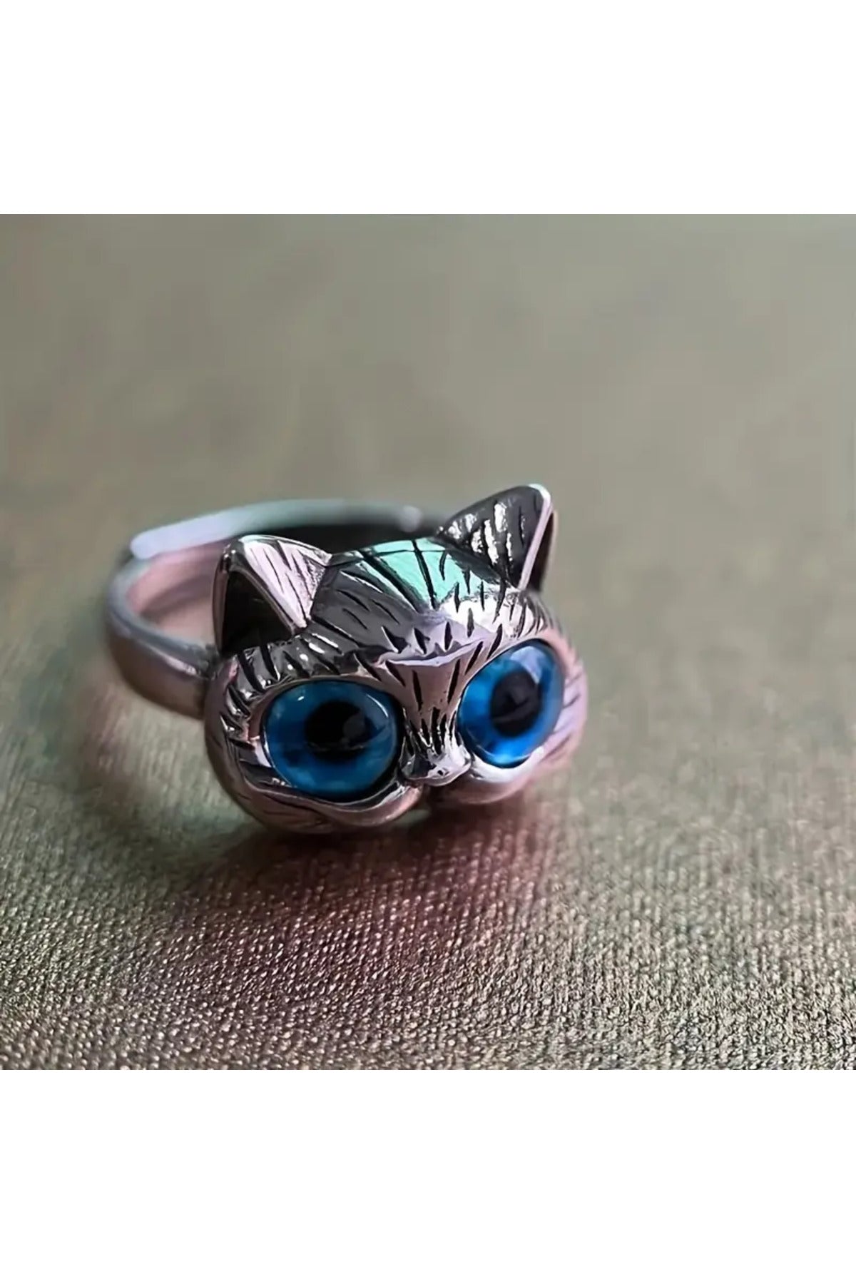 Bozhi Silver & Blue Cat Charm