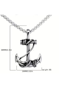 Unisex Silver Anchor Sailor Gift Necklace