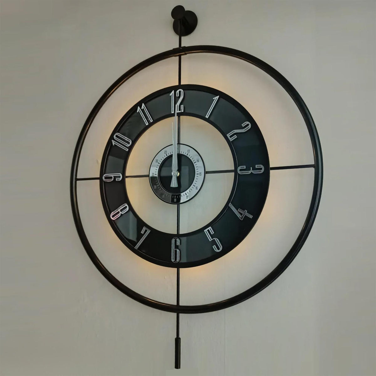 Oversized LED Metal Wall Clock - Modern & Decorative