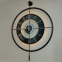Oversized LED Metal Wall Clock - Modern & Decorative