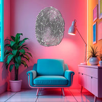 Abstraktes Fingerabdruck Metall Wandbild | Moderne Wohndekoration