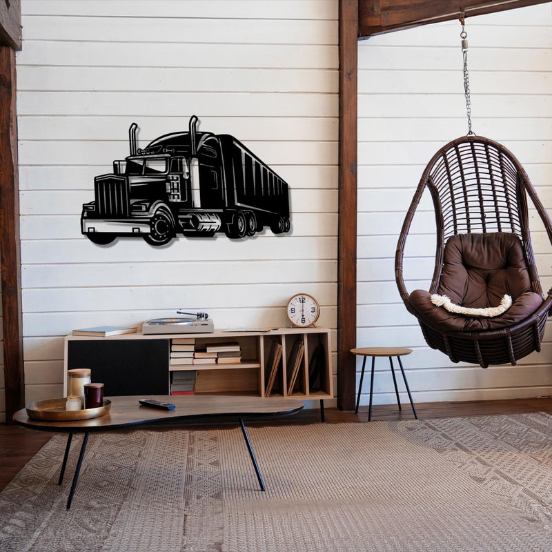 Semi Truck Metal Wall Art | American Trucker Decor