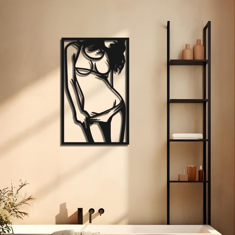 Metal Female Silhouette Wall Art | Minimalist Body Art Decor