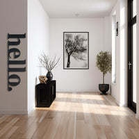 Metal Hello Sign | Modern Laser Cut Entryway Wall Decor