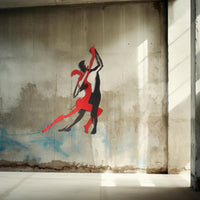 Metal Dancing Couple Wall Art | Red & Black Tango Silhouette
