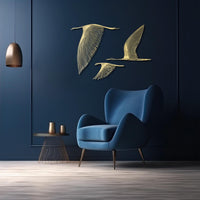 Flying Birds Metal Wall Art Set of 3 | Modern Animal Decor
