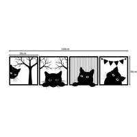 Cats in Window Metal Wall Art | Cute Animal Decor
