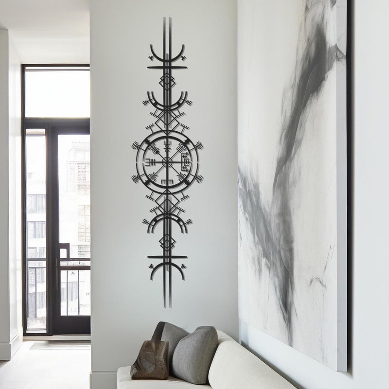 Viking Vegvisir Wall Decor | Norse Mythology Metal Art