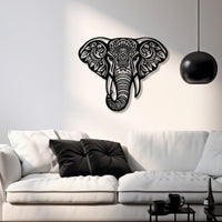 Mandala Elephant Metal Wall Art | Boho Animal Decor