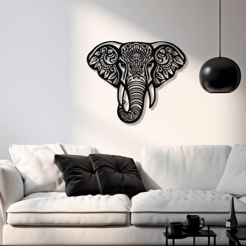 Mandala Elephant Metal Wall Art | Boho Animal Decor