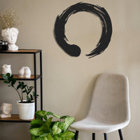 Enso Circle Metal Wall Art | Zen Japanese Calligraphy Decor