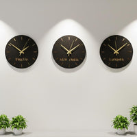 Personalized Metal City Name Wall Clock - Custom Time Zone