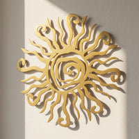Spiral Sun Metal Wall Art - Celestial Outdoor Decor