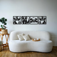 Panda Metal Wall Art Set for Kids Room & Nursery Decor