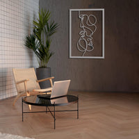 Metal Faces Wall Art | Abstract Line Art & Couple Decor
