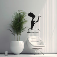 African Woman Metal Wall Art | Afro Silhouette Decor