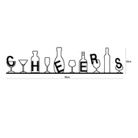 Cheers Metal Wall Art | Wine Glass Bar & Kitchen Decor
