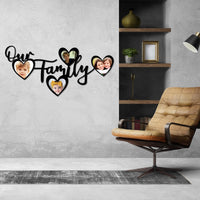 Custom Metal Family Photo Wall Art | Personalized Name Sign