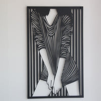 Minimalist Woman Metal Wall Art - Abstract Female Silhouette