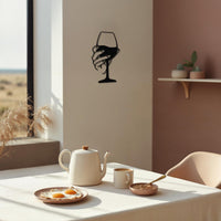 Metal Wine Glass Wall Art | Minimalist Bar & Kitchen Decor