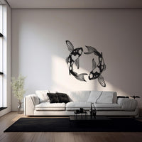 Zen Koi Metall Wandkunst | Japanische Feng Shui Dekoration