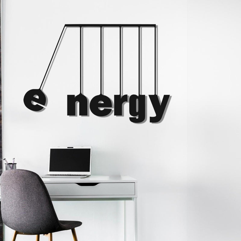 Wanddeko aus Metall, Newtons Wiege inspirierte Kunst, Weihnachtsgeschenkidee, Energiezeichen Metall Wandbehang, Metall Wandkunst