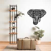 Mandala Elephant Metal Wall Art | Boho Animal Decor