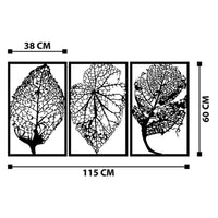 Metal Leaf Wall Art Set of 3 | Modern Botanical Sculpture Decor