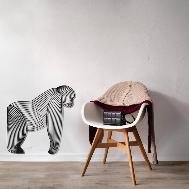 Gorilla Metal Wall Art | Modern Animal Decor for Man Cave