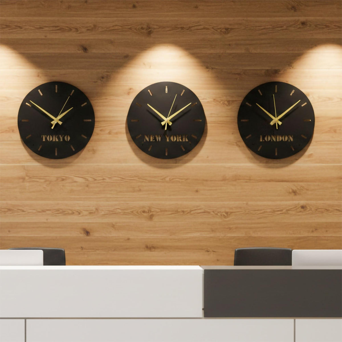 Personalized Metal City Name Wall Clock - Custom Time Zone